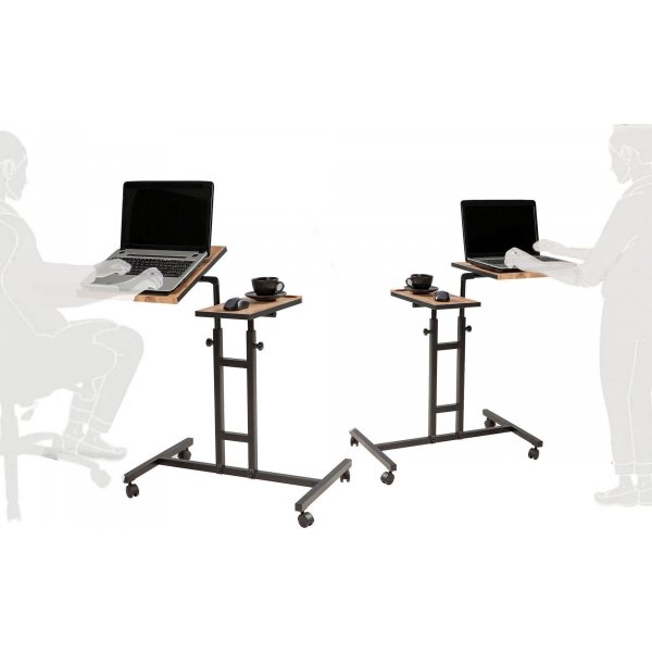 Glen laptopbord 67x45,5 cm - Furu/svart (på hjul) Glen laptopbord 67x45,5 cm - Furu/svart (på hjul)