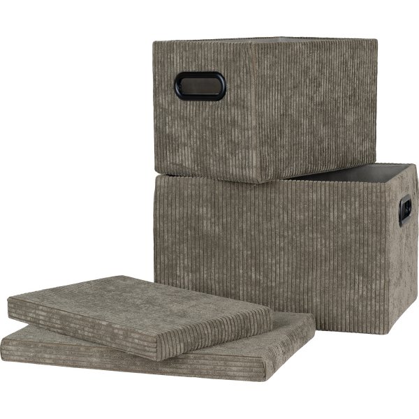 Augusta förvaringslådor med lock - Olivgrön Augusta förvaringslådor med lock - Olivgrön