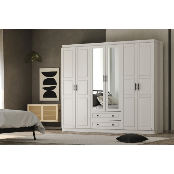 Armoire Bahar 210 x 50 x 210 cm - Blanc Armoire Bahar 210 x 50 x 210 cm - Blanc