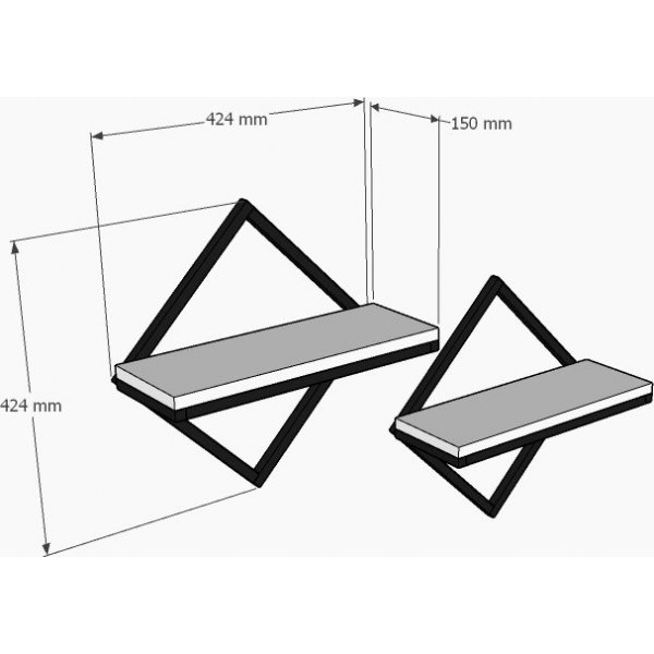 Sezo wandplank Antraciet Sezo wandplank Antraciet