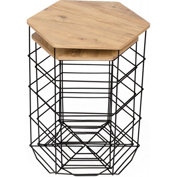 Ensemble table basse Cédric - Chêne/noir Ensemble table basse Cédric - Chêne/noir