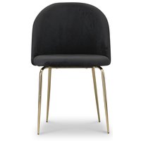 Tiffany velvet stol - Svart/Mässing