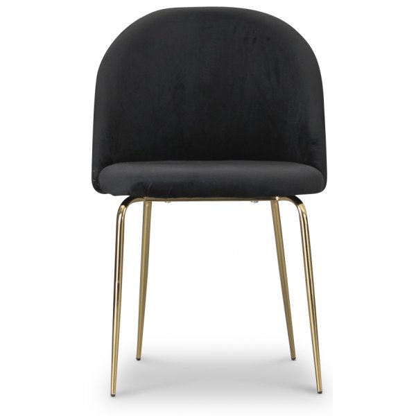 Tiffany velvet stol - Svart/Mssing