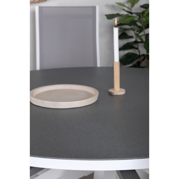 Copacabana utematgrupp med 6 st Albany stolar - Gr/Vit