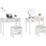 Izabel sminkbord med pall 90 x 76 cm - Vit