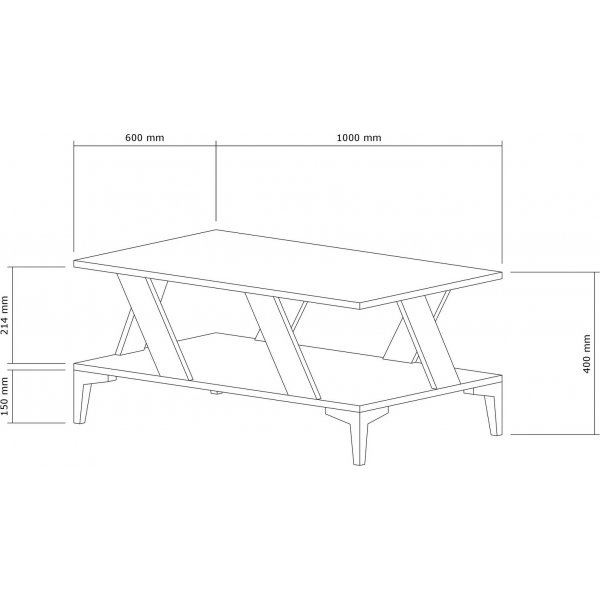 Table basse Tabla 100 x 40 cm - Anthracite/pin Table basse Tabla 100 x 40 cm - Anthracite/pin