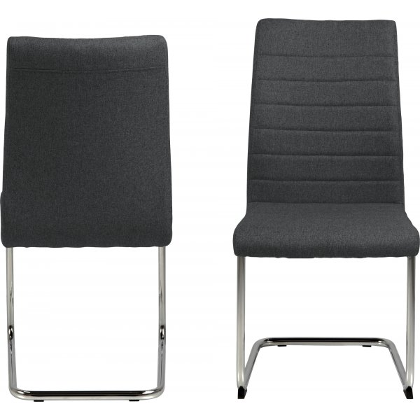 Chaise de salle à manger Moon - Gris/chrome Chaise de salle à manger Moon - Gris/chrome