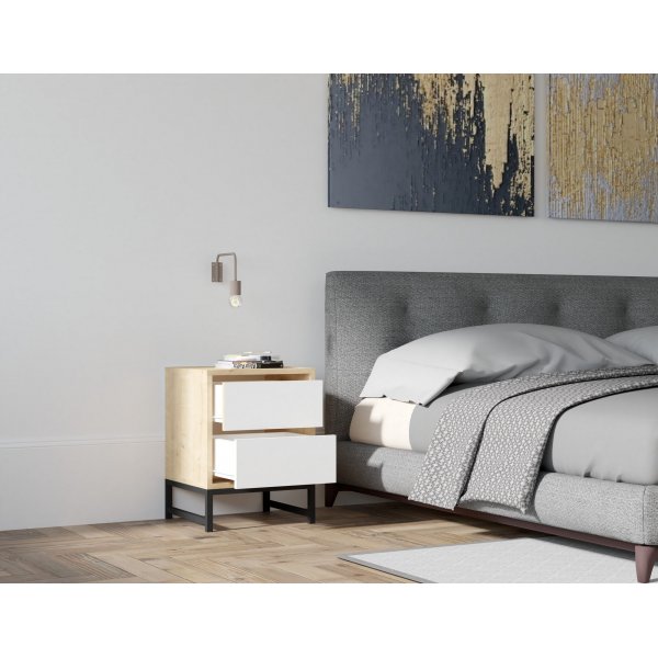 Centro nachtkastje - Saffier/wit