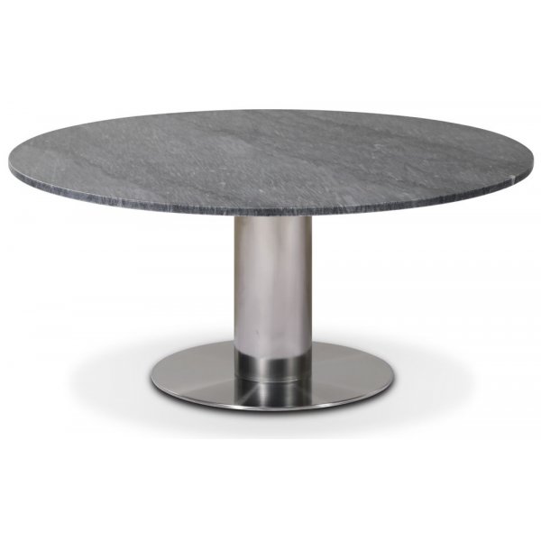 Next runt soffbord D105 cm - Borstad stl / Marmor (Gr)