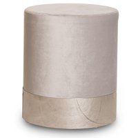 Rund sittpuff cylinderformad - Beige (Sammet) / Krom Rund sittpuff cylinderformad - Beige (Sammet) / Krom