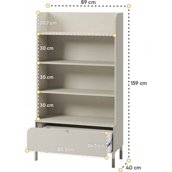 Bibliothèque Harmony - Cachemire/truffe Bibliothèque Harmony - Cachemire/truffe
