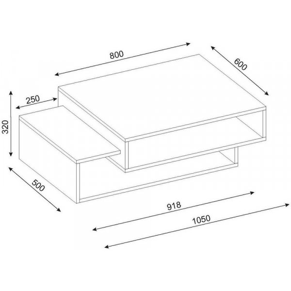 Tab soffbord 105 x 60 cm - Vit/cordoba Tab soffbord 105 x 60 cm - Vit/cordoba