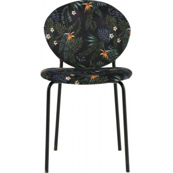 Chaise de salle à manger Ekefors - Tissu fleuri noir Chaise de salle à manger Ekefors - Tissu fleuri noir