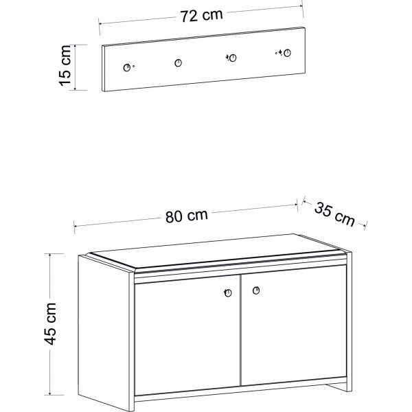 Zen hallmöbel - Vit Zen hallmöbel - Vit