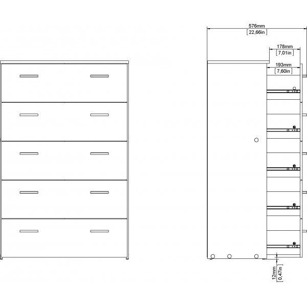 Space ladekast met 5 laden - Wit Space ladekast met 5 laden - Wit