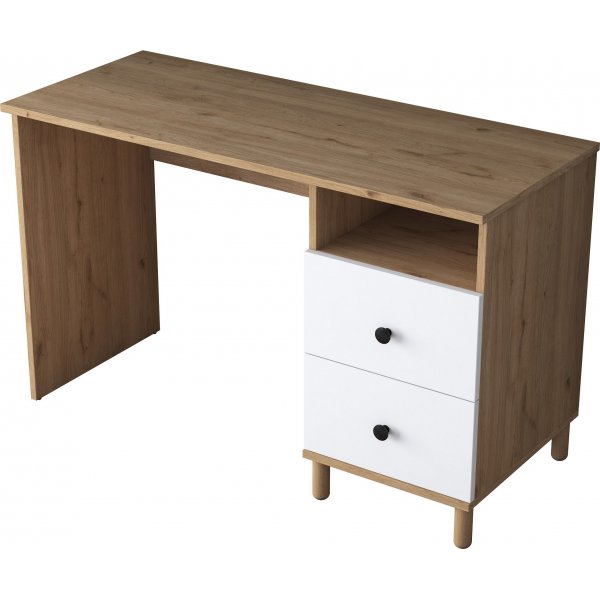 Bureau Hanna 9, 120 x 50 cm - Noyer/blanc