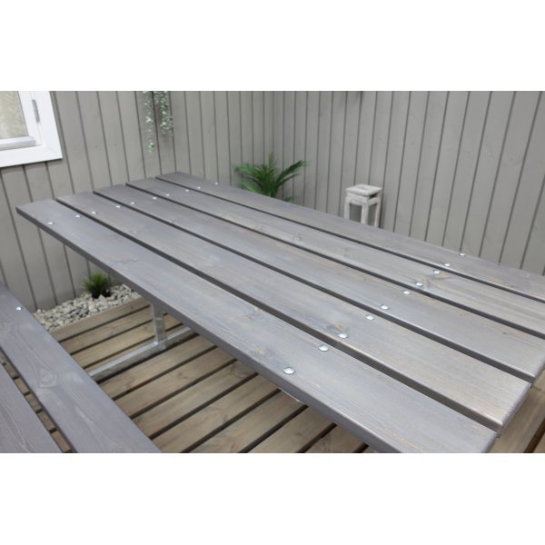 Rustieke bankenset met rugleuning - Grijs