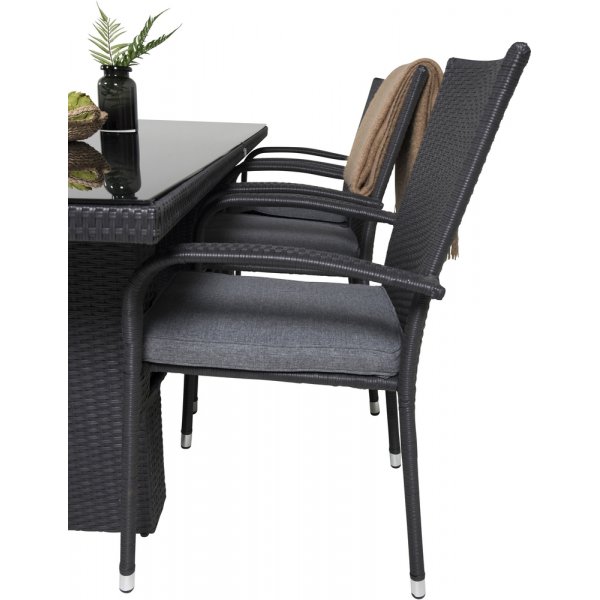 Padova utematgrupp med 6 st Anna stolar - Svart