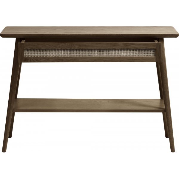 Table console Yuma avec caisson en chêne fumé Table console Yuma avec caisson en chêne fumé