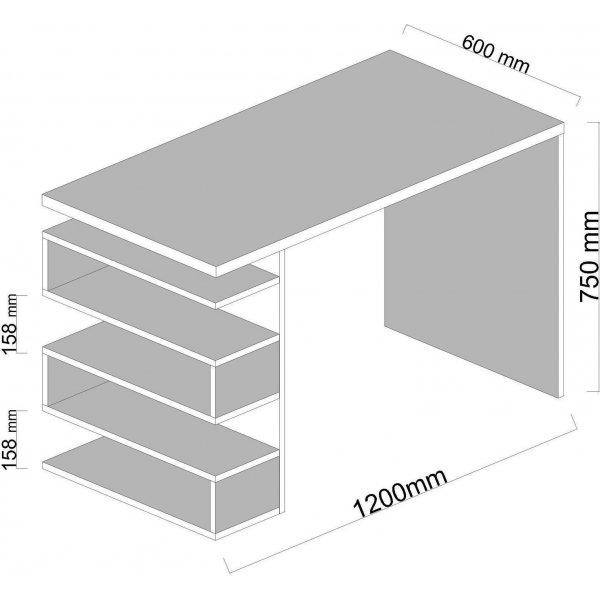 Snake skrivbord 120x60 cm - Vit Snake skrivbord 120x60 cm - Vit