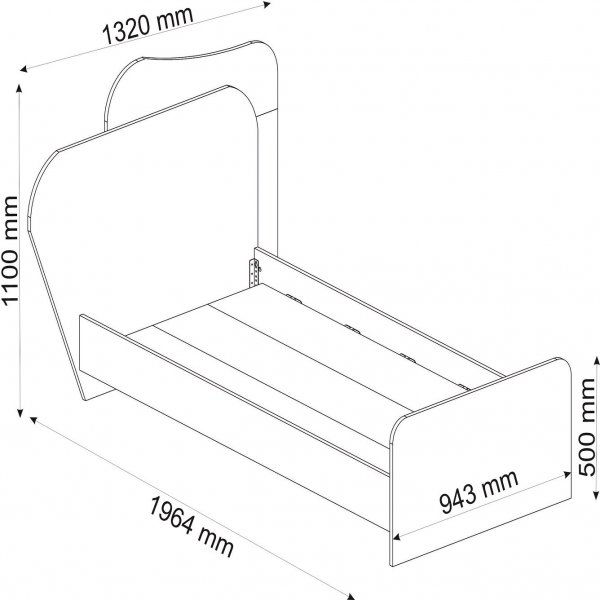 Lit simple Suave 190 x 90 cm - Noyer/beige Lit simple Suave 190 x 90 cm - Noyer/beige