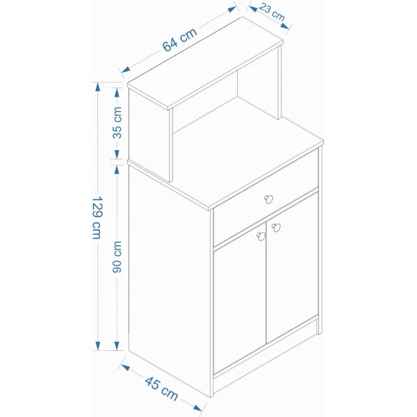 Meuble Cucina 64 x 45 x 129 cm - Blanc/pin Meuble Cucina 64 x 45 x 129 cm - Blanc/pin