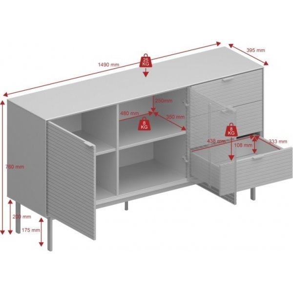 Buffet Soma avec 2 portes et 3 tiroirs - Noir/espresso Buffet Soma avec 2 portes et 3 tiroirs - Noir/espresso