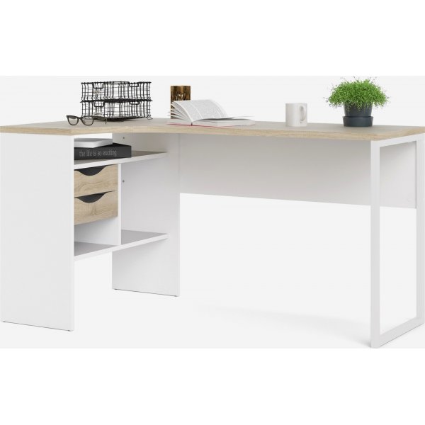 Bureau Function Plus 145,1 x 81 x 76,8 cm - Blanc/chêne Bureau Function Plus 145,1 x 81 x 76,8 cm - Blanc/chêne