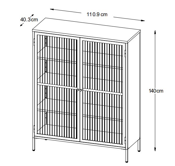 Armoire Dobb en métal bordeaux avec portes vitrées Armoire Dobb en métal bordeaux avec portes vitrées