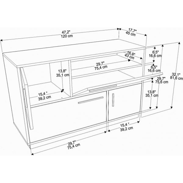 Armoire Mares - Blanc/gris Armoire Mares - Blanc/gris