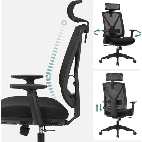 Chaise de bureau Henric - Noir