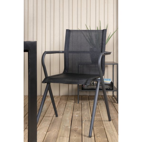 Bois utematgrupp med 6 st Alina stolar - Svart/Natur Bois utematgrupp med 6 st Alina stolar - Svart/Natur