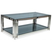 Mallory soffbord 120 x 60 cm - Krom/svart glas Mallory soffbord 120 x 60 cm - Krom/svart glas