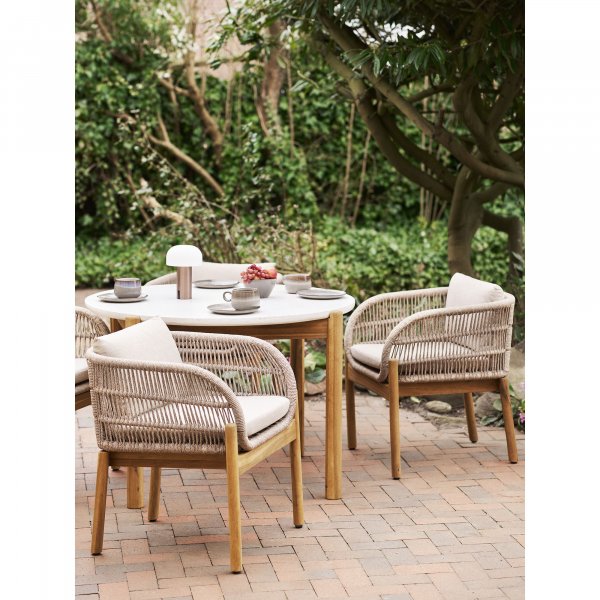 Terracina utematbord - Vit/Natur