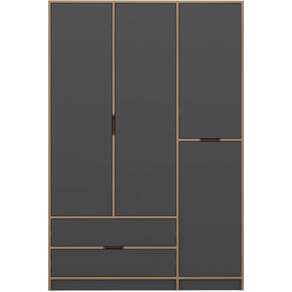Armoire Elina 140 x 52 x 208 cm - Anthracite/marron