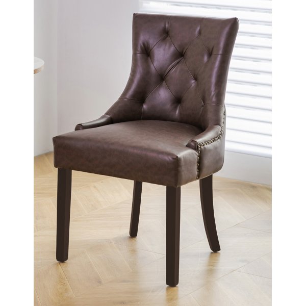 Matstol Tuva brun med mörkbruna ben Matstol Tuva brun med mörkbruna ben