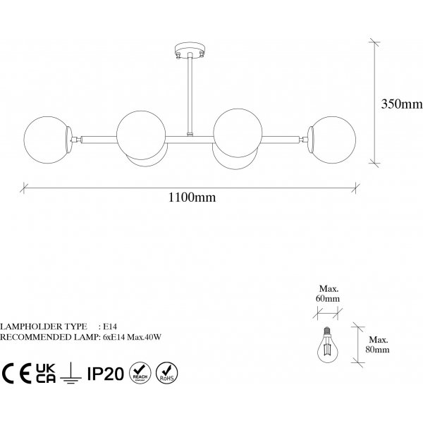 Plafonnier à facettes 10496 - Noir/antique Plafonnier à facettes 10496 - Noir/antique
