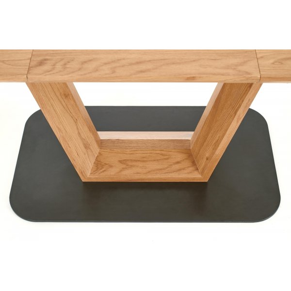 Table  manger ourle 90x160-220cm - Noir/Chne