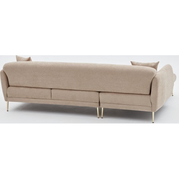 Canapé Simena divan gauche - Beige/or Canapé Simena divan gauche - Beige/or