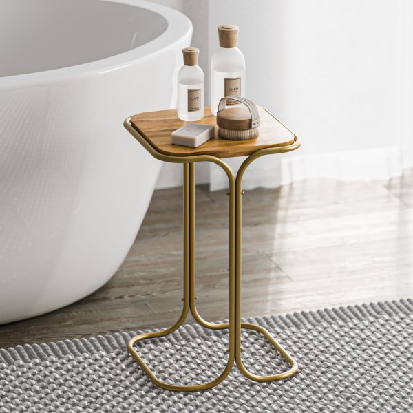 Vela 1 bijzettafel - Goud/beige Vela 1 bijzettafel - Goud/beige