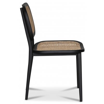 Sikns II svart stol med rotting + Mbeltassar