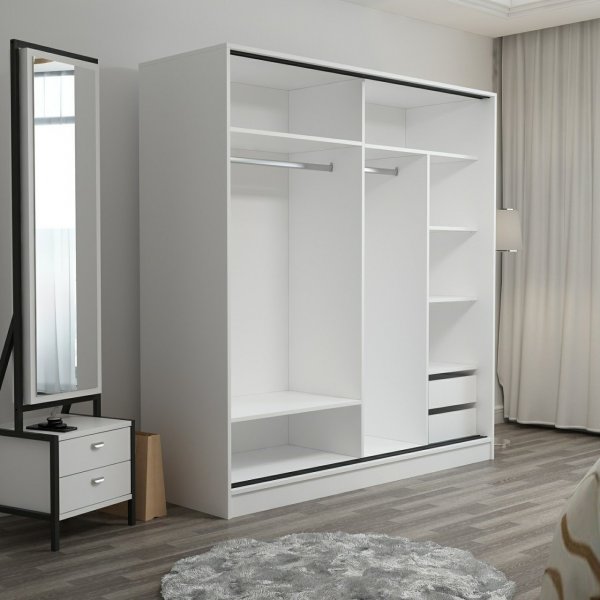 Armoire Kapusta 220x52x210 cm - Blanc