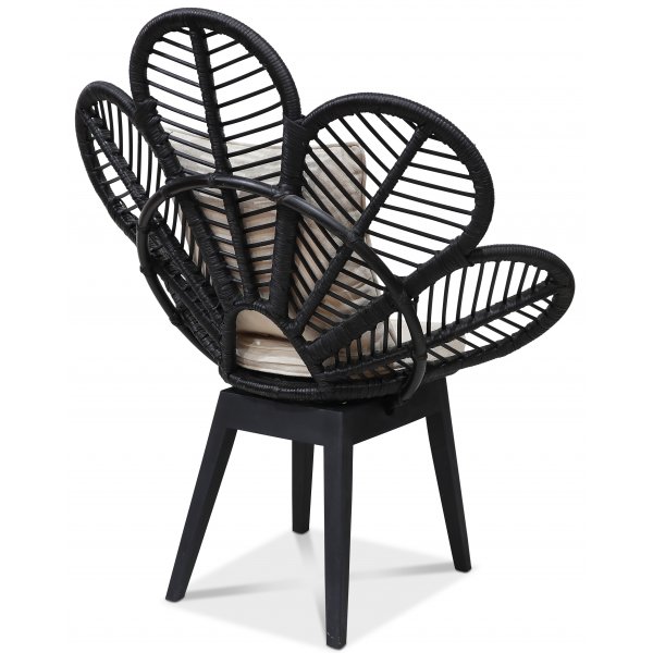 Fåtölj svart/rotting - Peacock + Fläckborttagare för möbler Fåtölj svart/rotting - Peacock + Fläckborttagare för möbler