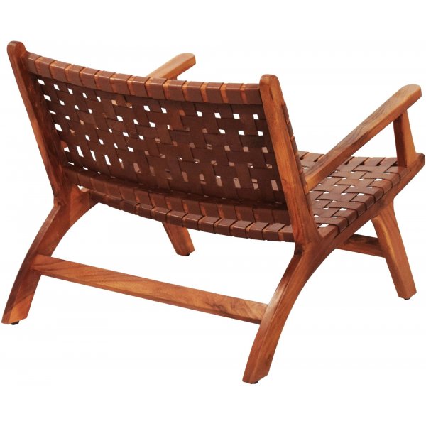 Porto Bello Fåtölj Teak / Konjaksbrunt Anilinläder + Fläckborttagare för möbler Porto Bello Fåtölj Teak / Konjaksbrunt Anilinläder + Fläckborttagare för möbler