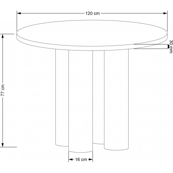 Table  manger Elefante 120 cm - Chne