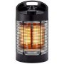 Heater terrassvärmare golvmodell ställbar - Svart