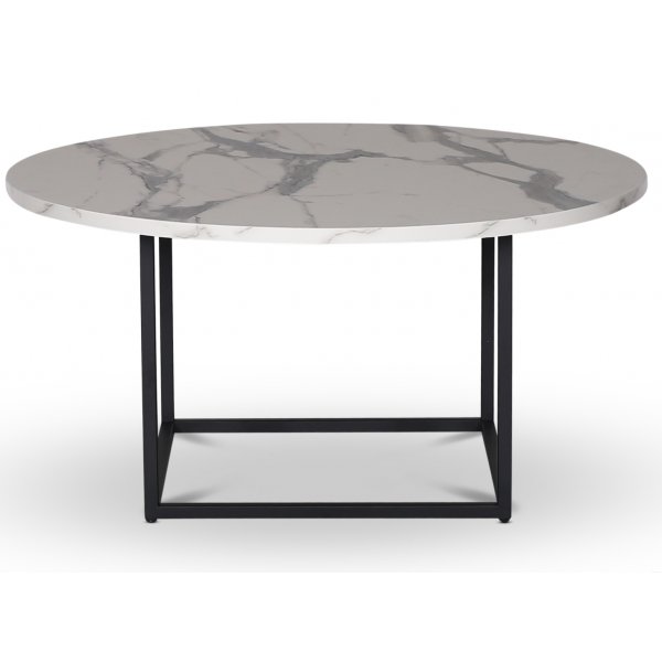 Sintorp runt soffbord Ø90 cm - Vit marmor (Exklusivt laminat) + Fläckborttagare för möbler Sintorp runt soffbord Ø90 cm - Vit marmor (Exklusivt laminat) + Fläckborttagare för möbler