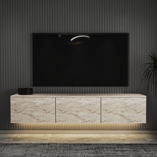Neon TV-bänk - Travertin Neon TV-bänk - Travertin