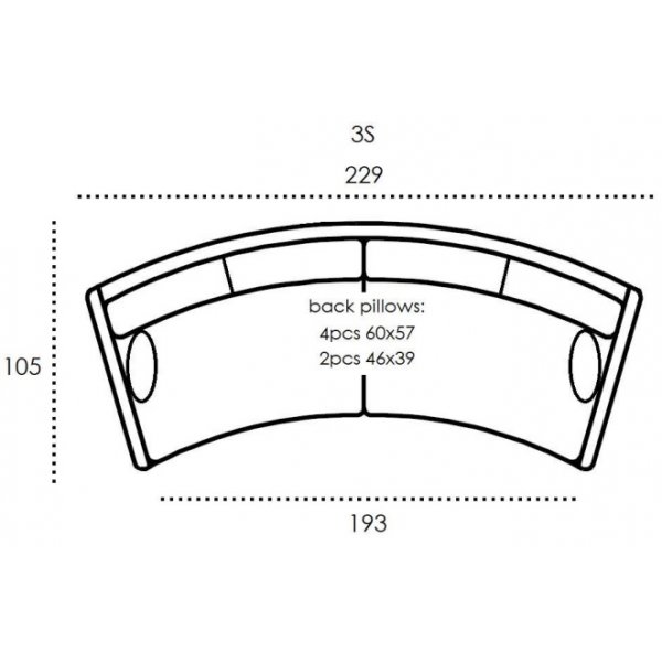 Canapé courbé Bågen - Toutes les couleurs Canapé courbé Bågen - Toutes les couleurs
