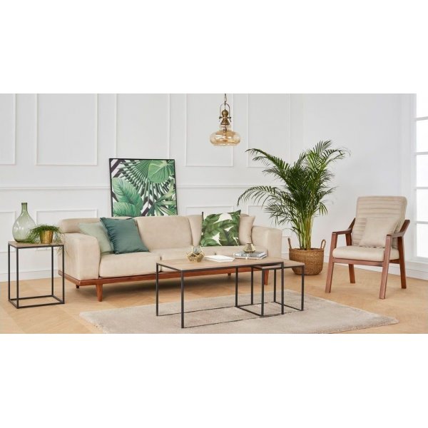 Atlantis sidobord 45 x 45 cm - Valnöt/svart Atlantis sidobord 45 x 45 cm - Valnöt/svart